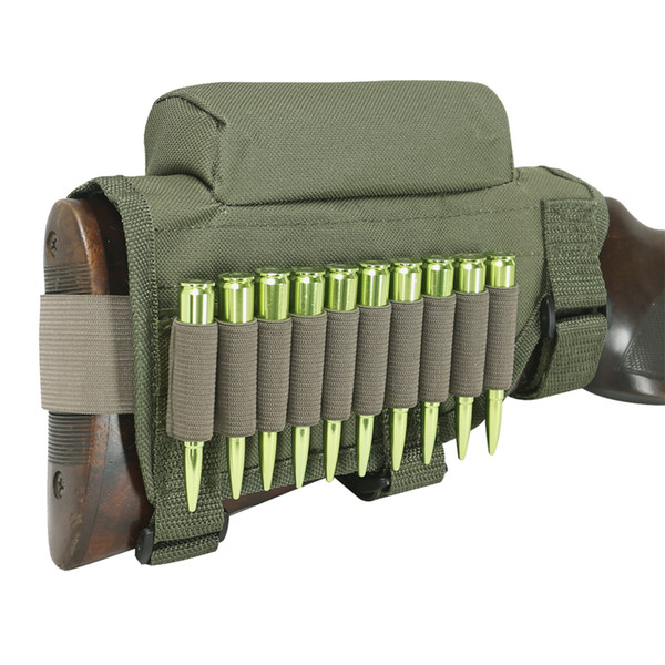 Tourbon Buttstock Rifle Cheek Rest Cartridges Bullet Holder Green Polyester Tool Holder