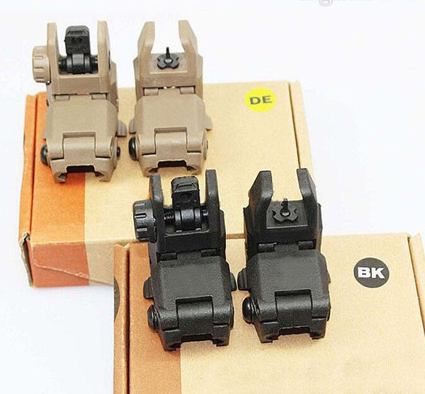 New Back-up Sight Gen 1 Front And Rear Folding Sights For Airsoft BK DE With Retail box