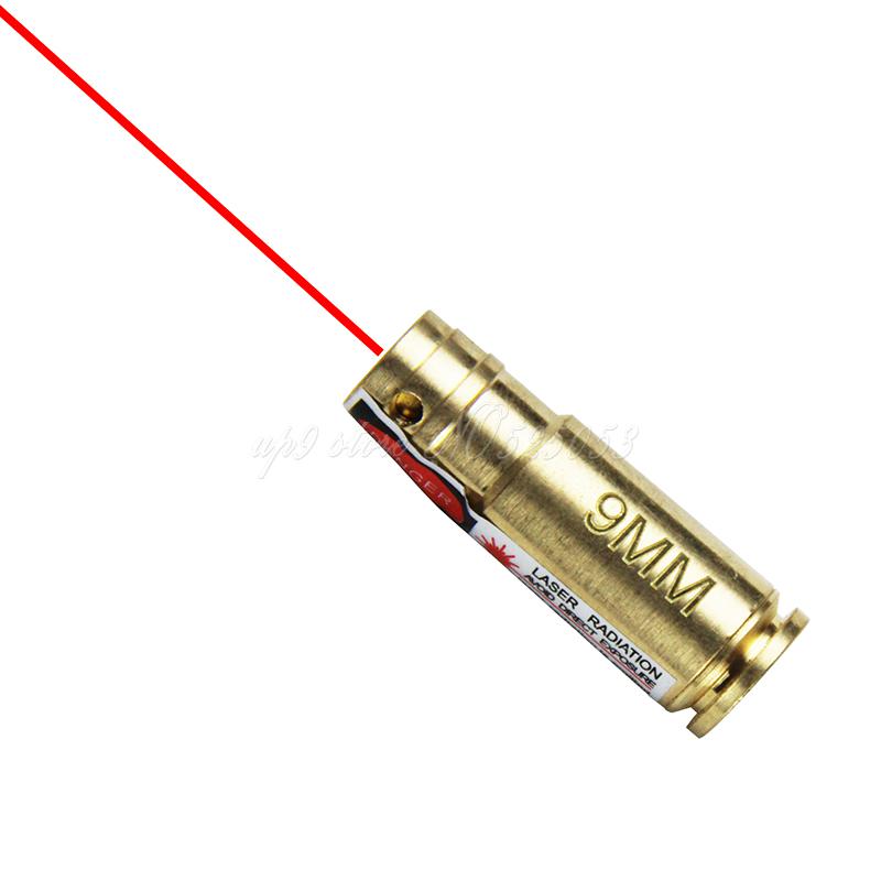 Tactical Hunting 9mm Bore Sighter 9 mm Laser Boresighter Red Laser 9mm Brass Cartridge