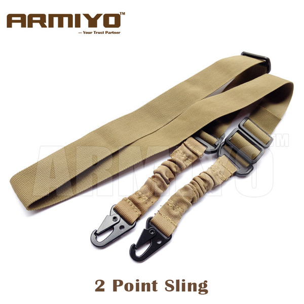 Armiyo 2 Point Shoulder Strap Tactical Multi Mission Bungee Strap Belt Rifle Gun Sling Spring Metal Buckle Hunting