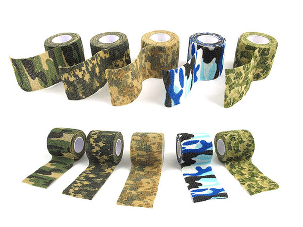 Free Shipping 4.5M Roll Camo Stretch Bandage,Camping Hunting Camouflage Tape for Gun,Cloths Hot