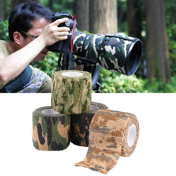 Hot 5cmx4.5m Army Camo Outdoor Hunting Shooting Tool Camouflage Stealth Tape Waterproof Wrap Durable new arrival