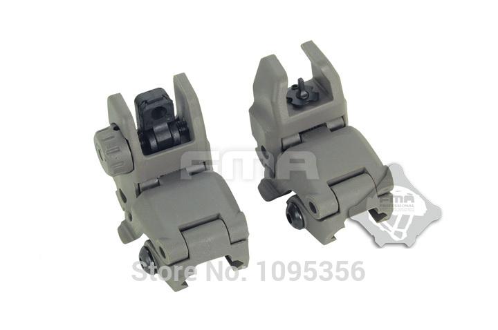 Wholesale-FMA FG Tactical Folding Front & Rear Set Flip Up Backup Sights BUIS 20m rail Gen1 Free Shipping