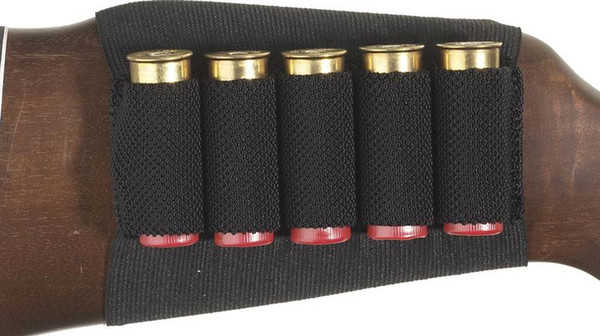 Wholesale-Shotgun Rifle Shell Cartridge Holder 5 Shells Black Butt Stock Free Shipping