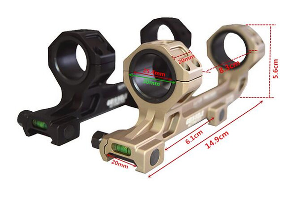 25/30mm Universal Optic Scope Mount with Level Instrument For 20mm Picatinny Rail