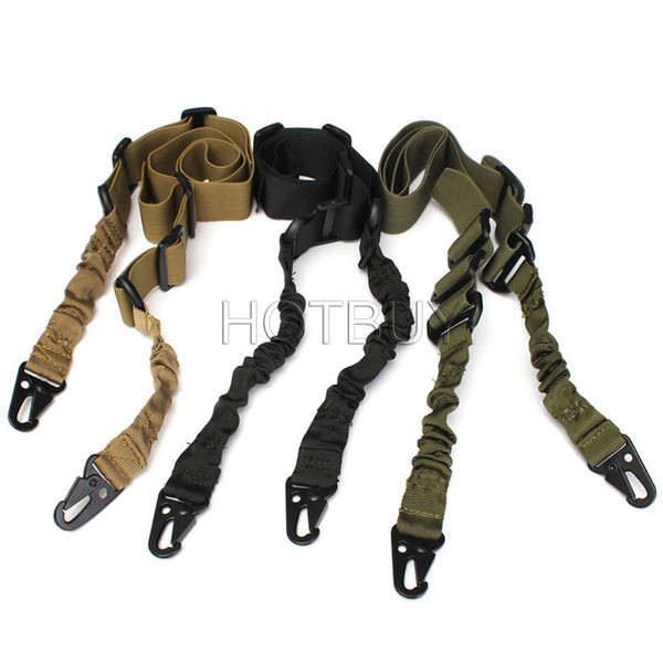 Tactical 2 Point Sling Adjustable Bungee Rifle Gun Sling Strap Two Point Gun Sling Rifle Strap Army Airsoft 3colors #4173