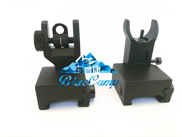 US Flip up Front Rear Iron Sight Set Rapid Transition for A2 Mil Spec LowProfile