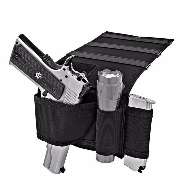 Adjustable tactical Concealed Under Car Seat Pistol Holster pouch Wall Mount Bedroom Closet Gun pouch Holster