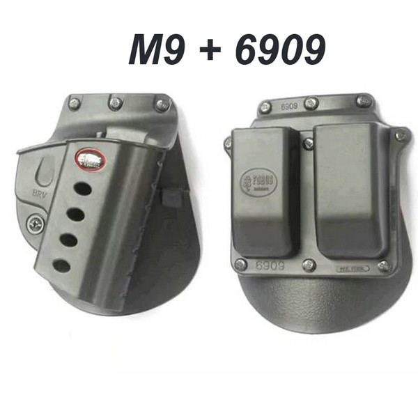 FOBUS M9 Holster with Double magazine 6909 Paddle Plastic Belt Holster for M9 Tactical Shooting Gun M9 Holster