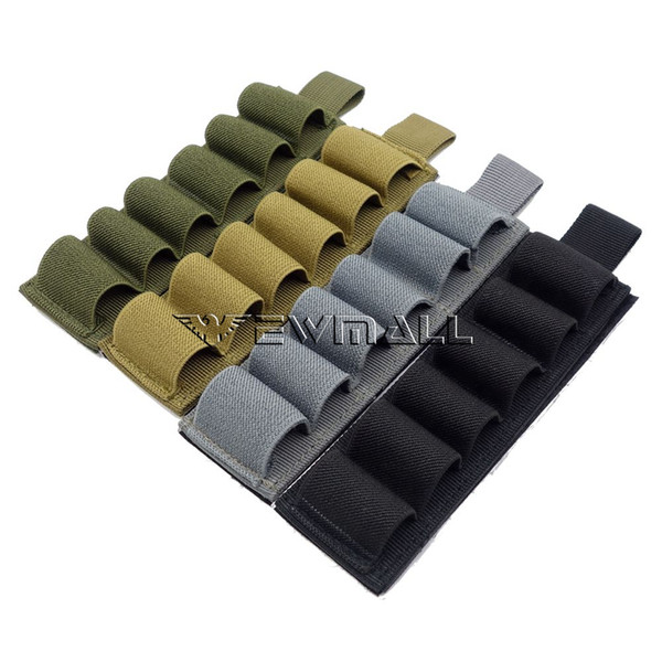 Tactical 6 Rounds pouch Shotgun Shell hunting Holder holster magazine pouch Card Strip with Adhesive Back for 12 Gauge