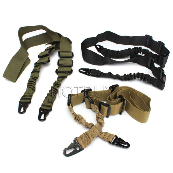 Nylon Multi-function Adjustable Two Point Tactical Rifle Sling Hunting Gun Strap Outdoor Airsoft Mount Bungee System Kit #4173