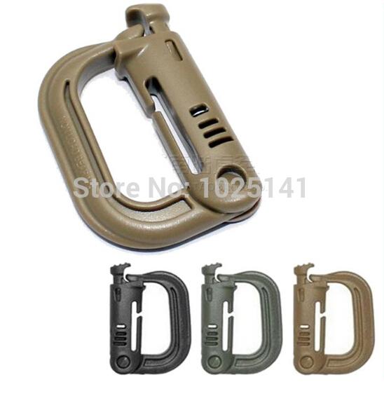 Wholesale-5pcs outdoor Sports tactical multifunctional Quick Release Grimlock D Ring For Molle Gear D-ring SYSTEM backpack Mountaineering