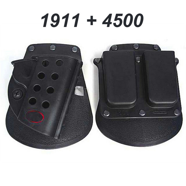 Tactical Airsoft Gun Holster For 1911 Black Double Magazine Pouch 4500 Durable Plastic 1911 Gun Holster Sets