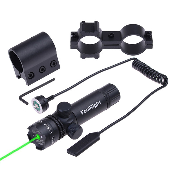 Tactical Laser Pointer Green Laser Sight Rifle Hunting Airsoft outdoor sports Gun Scope 20mm Rail & Barrel Mount Cap Pressure Switch