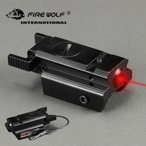 FIRE WOLF Compact Hunting Tactical Red Dot Laser Sight Scope With Pressure Switch 20mm Picatinny Rail Mount