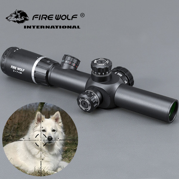 FIRE WOLF 2-7X24 New Riflescopes Rifle Scope Hunting Scope w/ Mounts Rifle Scope Mounts For Airsoft Sniper Rifle