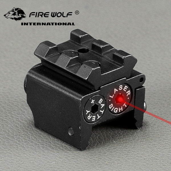 FIRE WOLF 650nm 300m Mini High quality Tactical Red Dot Laser sight Scope 28x26mm DC 4.5V Dual Weaver Rail Mount Compact