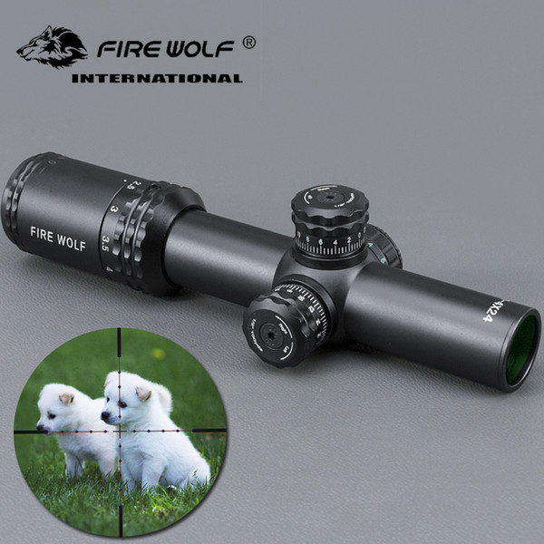 FRIE WOLF New Silver 1-4X24 Riflescopes Rifle Scope Hunting Scope w/ Mounts for Hunting Rifle Scope Mounts For Airsoft Sniper Rifle