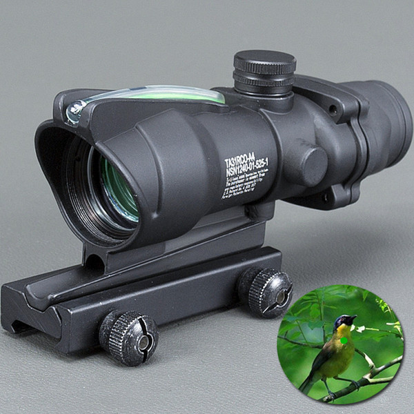 Trijicon Hunting Scope ACOG 1X32 Tactical Red Dot Sight Real Green Fiber Optic Riflescope with Picatinny Rail