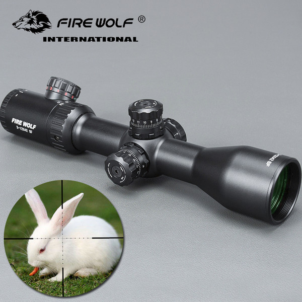 FIRE WOLF Mil-Dot Reticle Red Green illumination 3-12x42 SF Tactical Rifle Scope Adjustable Objective Lens Airsoft for Hunting