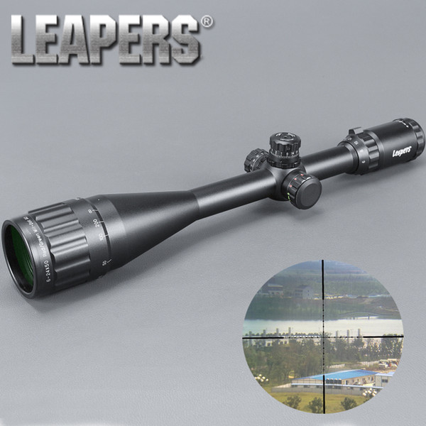 LEAPERS 6-24X50 Riflescope Tactical Optical Rifle Scope Red Green Blue Dot Sight Illuminated Retical Sight For Hunting Scope