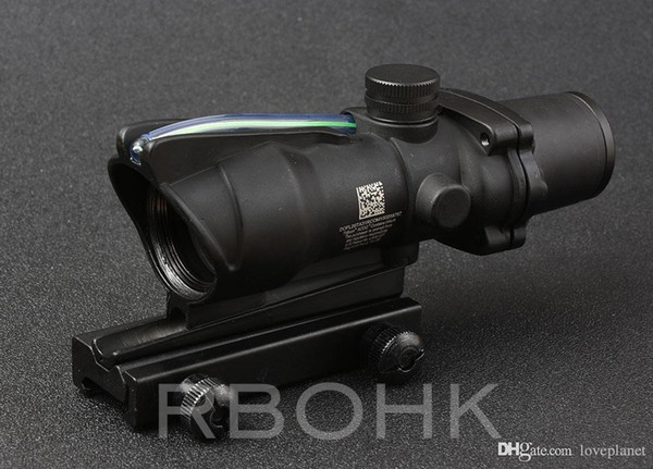 Tactical trijicon acog style prism 4x32 green fiber optics rifle scope with picatinny rail base mount M7184