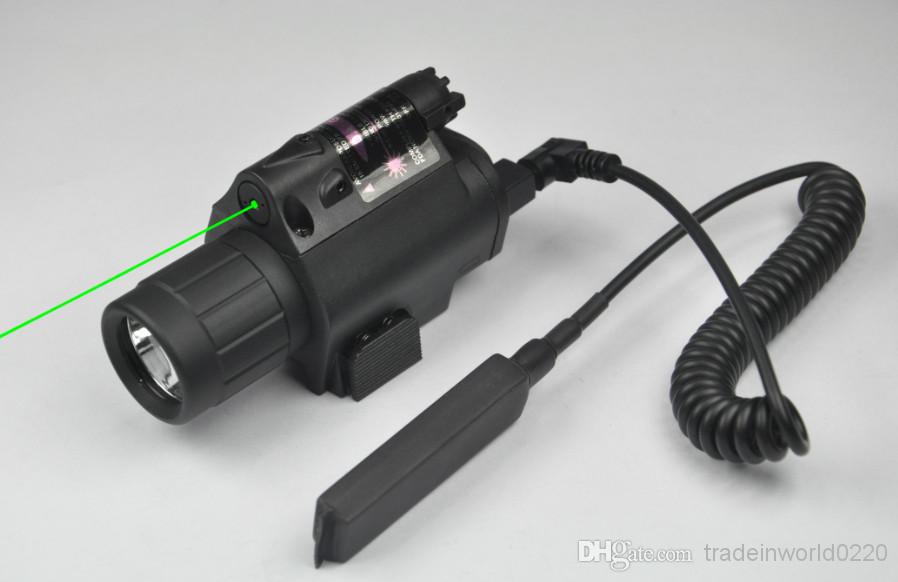 Tactical M6 BK CREE LED Flashlight&Green Laser Sight Combo W/Picatinny Rail