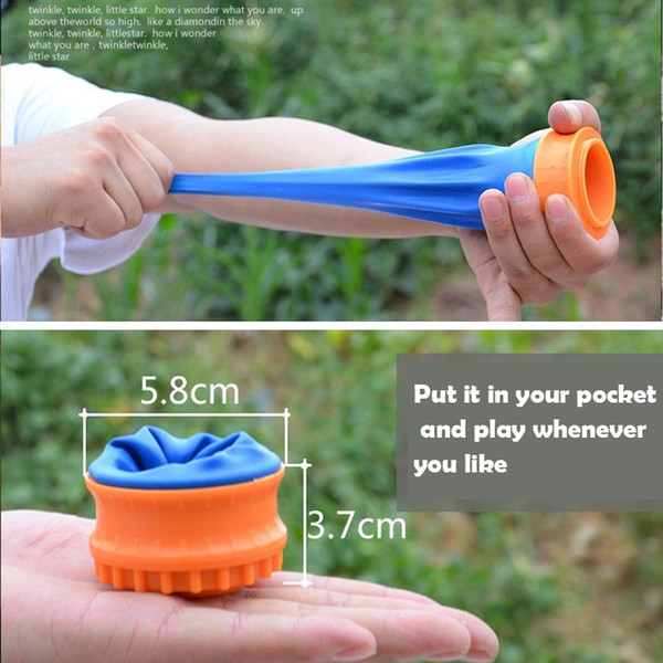 Novelty toy outdoor big powerful skin capsule round pocket slingshot cup shooting game