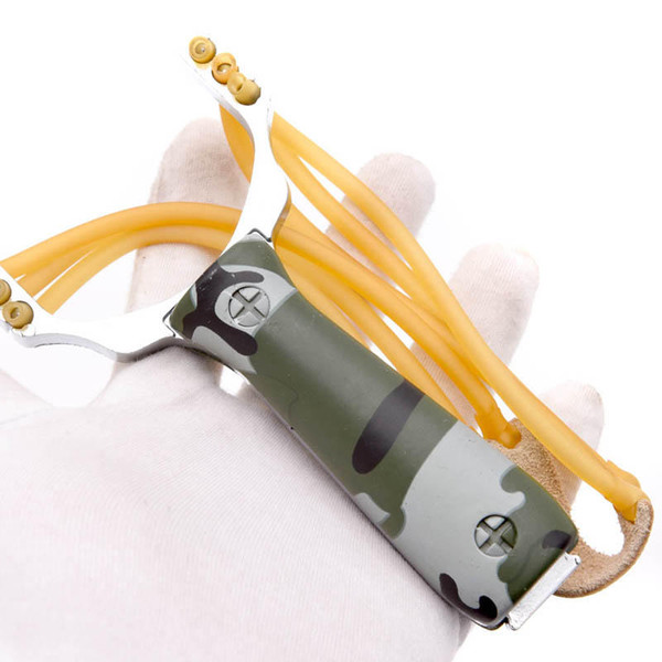 Alloy Slingshot Rubber Band Catapult Outdoor Powerful Camping Hunting Shooting Bow Camouflage Color X192