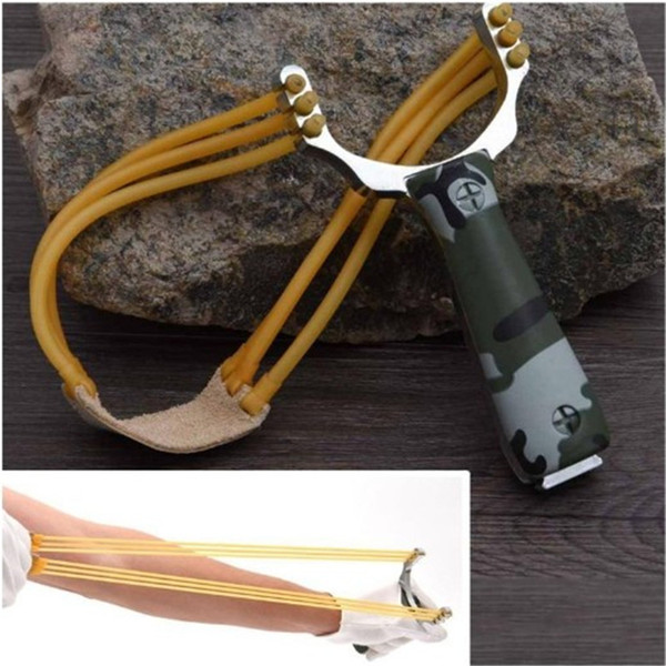 New Outdoor Sport Powerful Sling Shot Folding Wrist Adult Slingshot Camouflage Hunting Slingshot Catapult Hunting Games