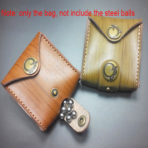 Steel Ball Bag Stainless Steel Slingshot Bag Pouch Case Outdoor Hunting Genuine Leather Waist Catapult Bag Sports