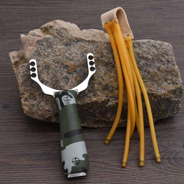 Powerful Sling Shot Aluminium Alloy Slingshot Camouflage Bow Catapult Portable Outdoor Hunting Slingshot