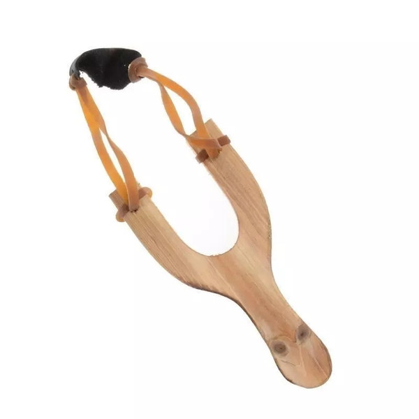 Wooden Material Slingshot Rubber String Fun Traditional Kid Outdoors Sling Shots Interesting Hunting Props Shooting Toys Top Quality