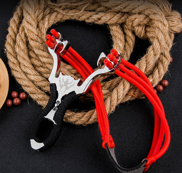 hot Metal Powerful stainless steel Slingshot Crossbow Hunting Sling Shot Catapult Bow Outdoor Travel Kits slingshots for Outdoor Hunting