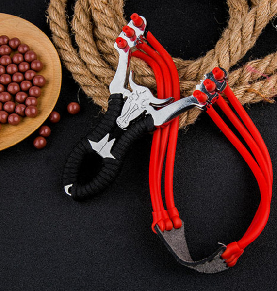 hot Powerful stainless steel Slingshot Crossbow Hunting Sling Shot Catapult Bow Outdoor Travel Kits slingshots for Outdoor Hunting dtmall