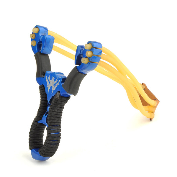 Blue Three Card Slingshot Stainless Steel Hunting And Fishing Shooting Slingshots Alloy Outdoor Tools For Nostalgia Factory Direct 10yr