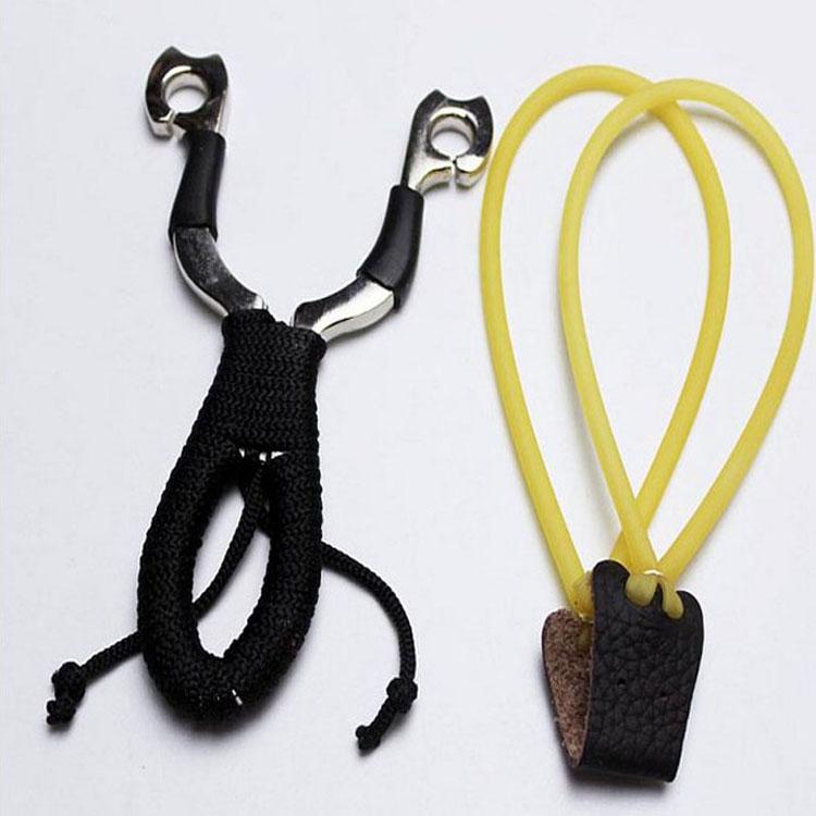 Hot Selling Brand new 4 Strips Cheap Entry-level Stainless Steel Handle Hunter Slingshot Catapult Free Shipping