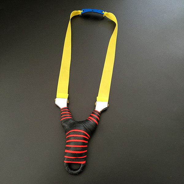 New Outdoor Sports Hunting Lightning Flat Leather Slingshot PU Handle Alloy Cold Slingshot Hunting Supplies Slingshots