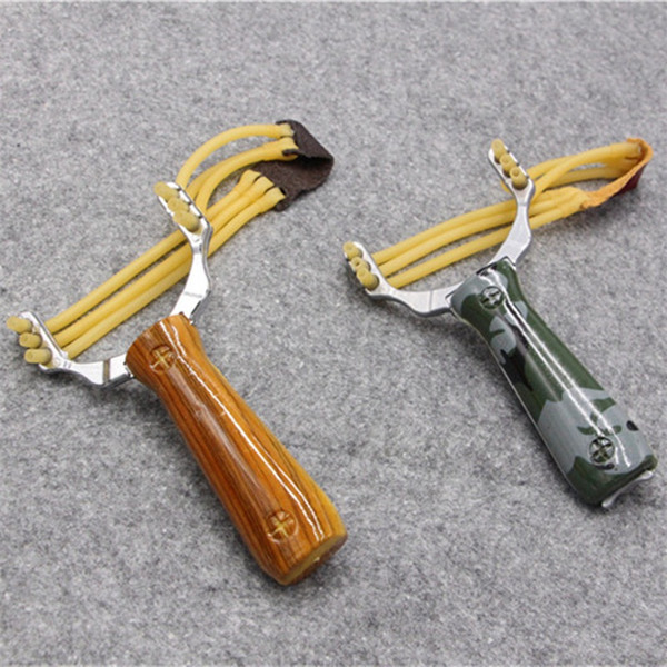 Wood Grain Slingshot Camouflage Rubber String Zinc Alloy Catapult Fight Birds Adult Wild Outdoor Toys Hot Sale 3 5jwD1