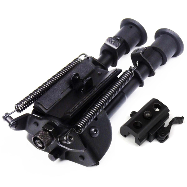 Tactical 6-9 inch Adjustable height Heavy Duty Harris type Bipod Swivel Benchrest shooting Pivot Bi-pod with Picatinny Rail Adapte