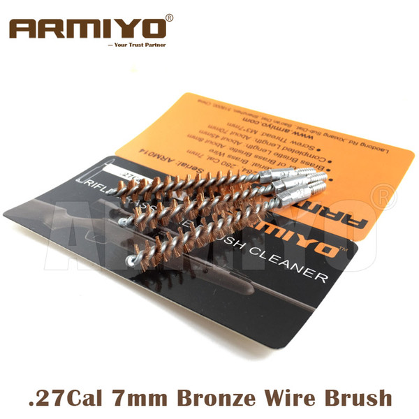 Armiyo .27Cal 7mm Hunting Rifle Gun Bronze Wire Barrel Cleaning Brush Airsoft Screw Thread Size 8-32