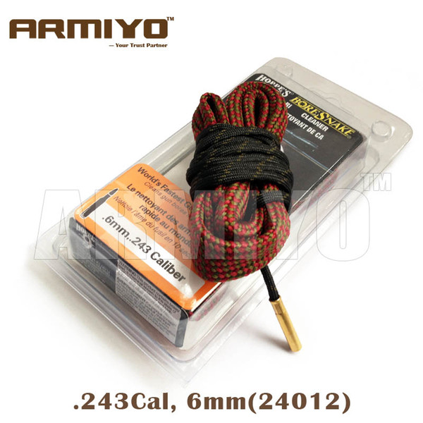 Armiyo Bore Snake Hoppe's 9 Boresnake Rifle Barrel Cleaner 6mm .243 Cal 24012 Hunting Gun Cleaner Shooting Accessories