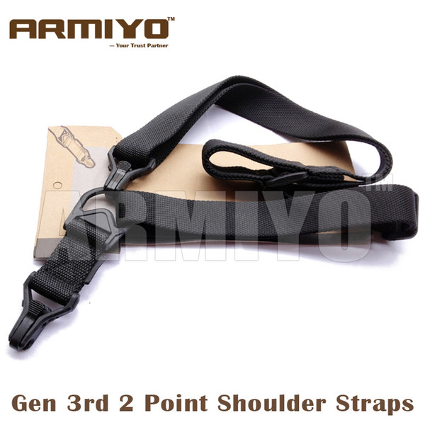 Armiyo Tactical Gen 3rd Shoulder Strap Airsoft Mission Sling Black Dark Earth Green CP ACU 5 Colours Hunting Gun Accessories