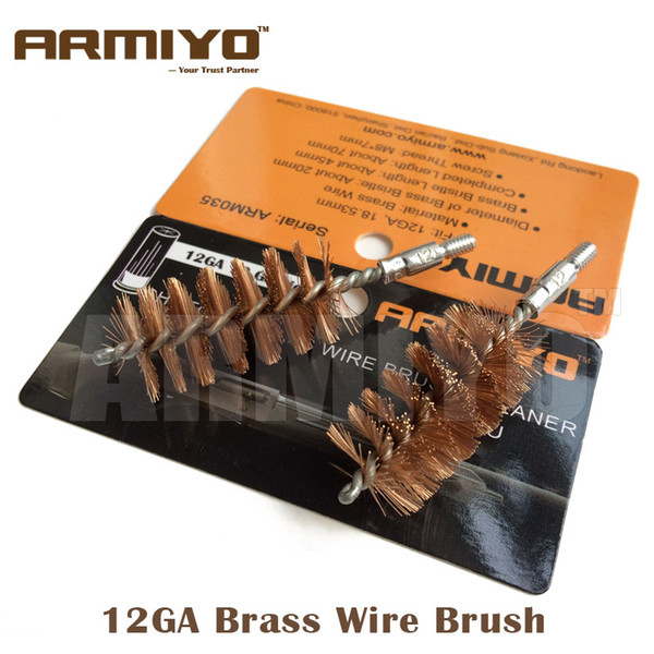 Armiyo 12GA 12 Gauge 18.5mm Hunting Shotgun Bronze Wire Gun Barrel Cleaning Brush Screw Thread Size 8-32