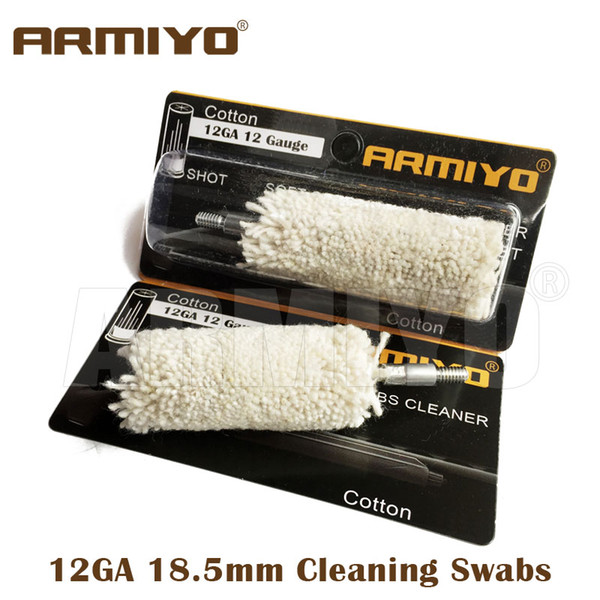 Armiyo 12GA 12 Gauge 18.5mm Shotgun Barrel Cotton Cleaner Gun Cleaning Swabs Screw Thread Size 8-32 Shot Hunting Accessories