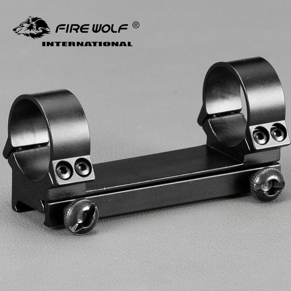 FIRE WOLF 30mm One Piece low 20mm Scope Mount Double Rings w/ Anti Recoil Pin for Hunting