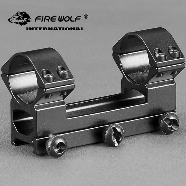 FIRE WOLF Hunting Siamesed Double Tube 30mm Rings Scope Mounts for Dovetail 20mm Picatinny Rails See-through