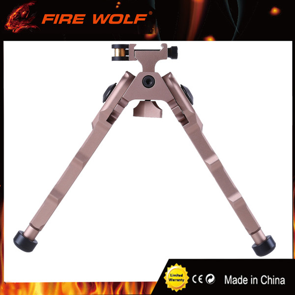 FIRE WOLF Tactical BR-4 Bolt Action Quick Detach Bipod fit 20mm Picatinny Rail for Rifle Scope Black Tan