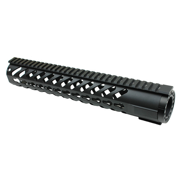 Funpowerland High quality Keymod 12 Inch Rifle Length Free Float One Piece Handguard Rail Mount System BLACK fit .223 Rem 5.56 Free Shipping