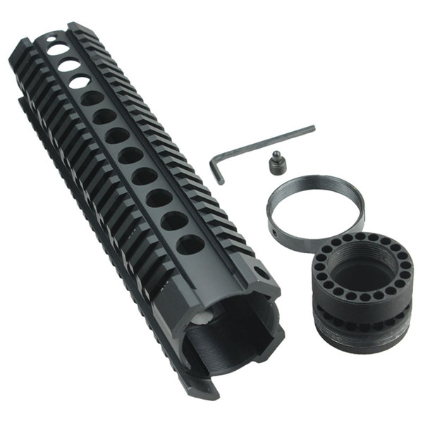 Funpowerland High quality Tactical T-Serie 4/15 Free Float 10 Inch Handguard Quad Rail Scope Mount Free Shipping